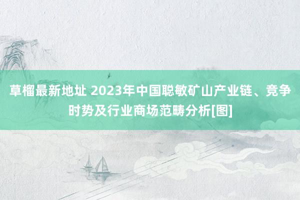 草榴最新地址 2023年中国聪敏矿山产业链、竞争时势及行业商场范畴分析[图]