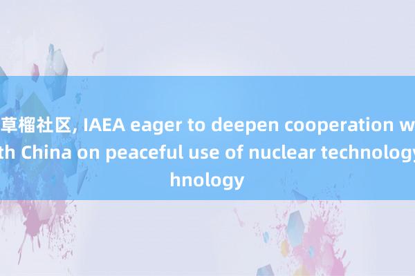 草榴社区， IAEA eager to deepen cooperation with China on peaceful use of nuclear technology