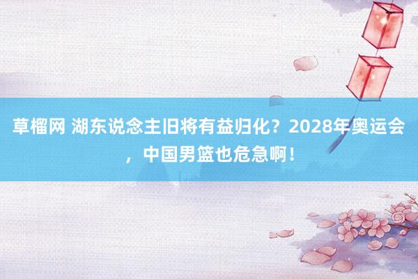 草榴网 湖东说念主旧将有益归化？2028年奥运会，中国男篮也危急啊！