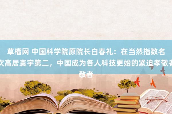 草榴网 中国科学院原院长白春礼：在当然指数名次高居寰宇第二，中国成为各人科技更始的紧迫孝敬者