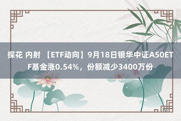 探花 内射 【ETF动向】9月18日银华中证A50ETF基金涨0.54%，份额减少3400万份