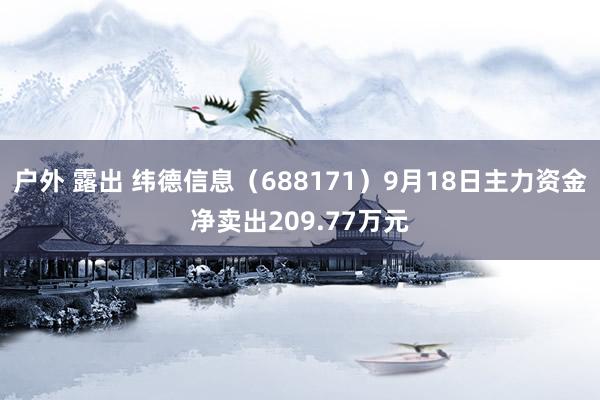 户外 露出 纬德信息（688171）9月18日主力资金净卖出209.77万元