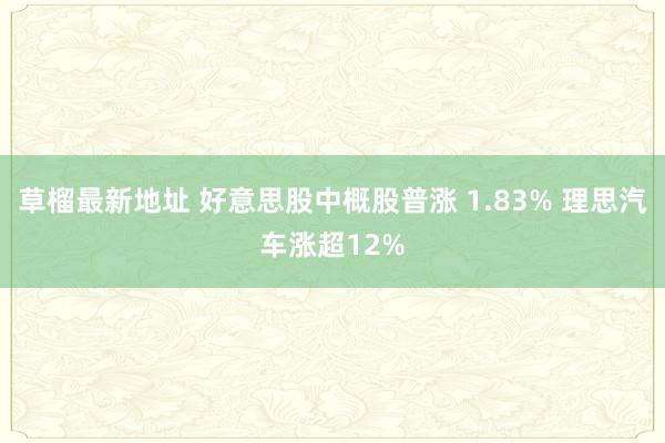 草榴最新地址 好意思股中概股普涨 1.83% 理思汽车涨超12%