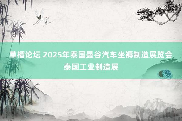 草榴论坛 2025年泰国曼谷汽车坐褥制造展览会泰国工业制造展