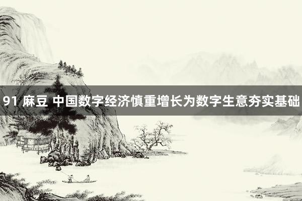 91 麻豆 中国数字经济慎重增长为数字生意夯实基础