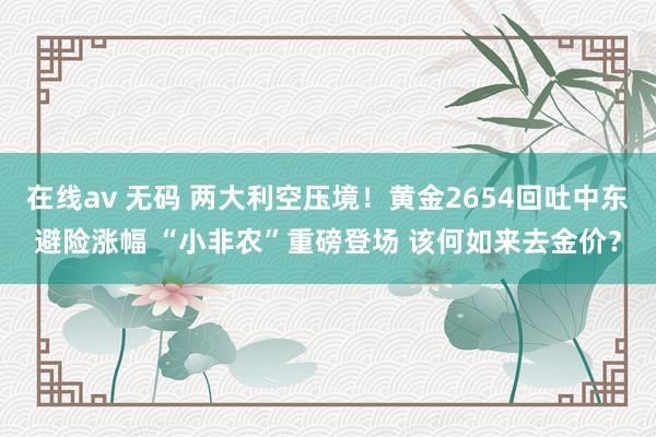 在线av 无码 两大利空压境！黄金2654回吐中东避险涨幅 “小非农”重磅登场 该何如来去金价？