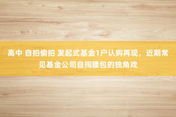 高中 自拍偷拍 发起式基金1户认购再现，近期常见基金公司自掏腰包的独角戏