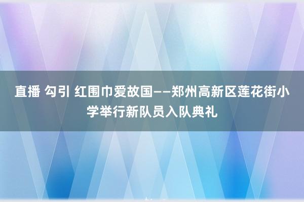 直播 勾引 红围巾爱故国——郑州高新区莲花街小学举行新队员入队典礼