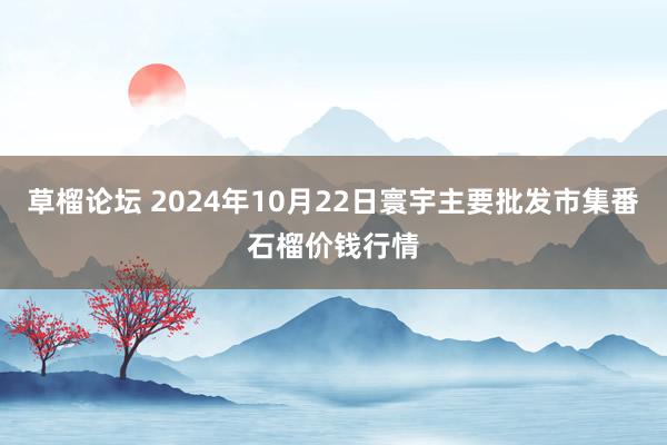 草榴论坛 2024年10月22日寰宇主要批发市集番石榴价钱行情