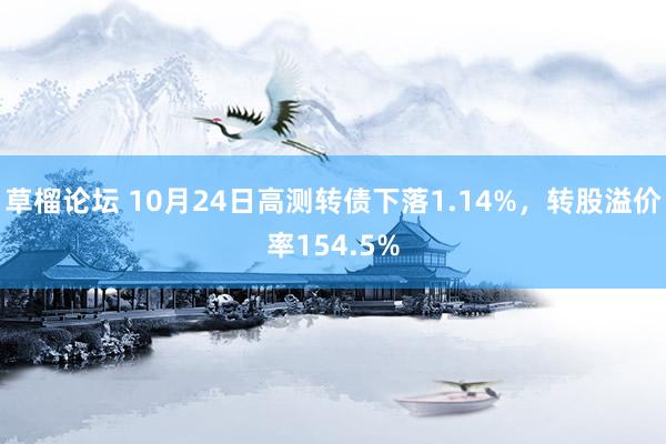 草榴论坛 10月24日高测转债下落1.14%，转股溢价率154.5%