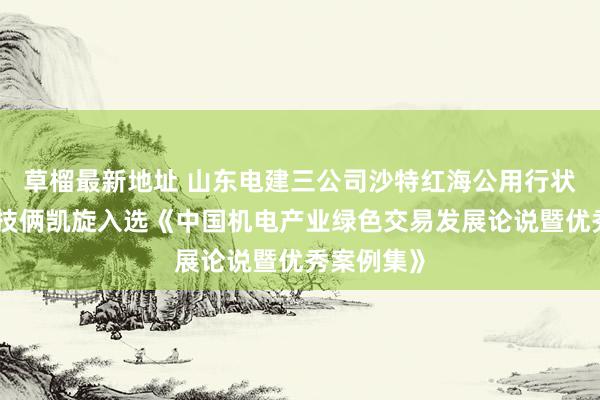 草榴最新地址 山东电建三公司沙特红海公用行状基础枢纽技俩凯旋入选《中国机电产业绿色交易发展论说暨优秀案例集》