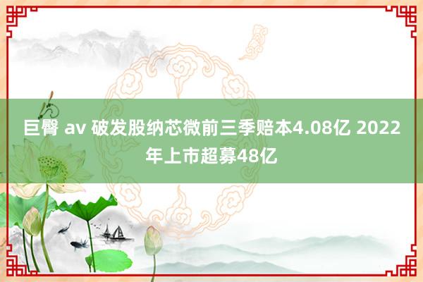 巨臀 av 破发股纳芯微前三季赔本4.08亿 2022年上市超募48亿