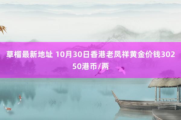 草榴最新地址 10月30日香港老凤祥黄金价钱30250港币/两