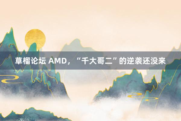 草榴论坛 AMD，“千大哥二”的逆袭还没来