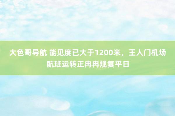 大色哥导航 能见度已大于1200米，王人门机场航班运转正冉冉规复平日