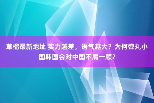 草榴最新地址 实力越差，语气越大？为何弹丸小国韩国会对中国不屑一顾？