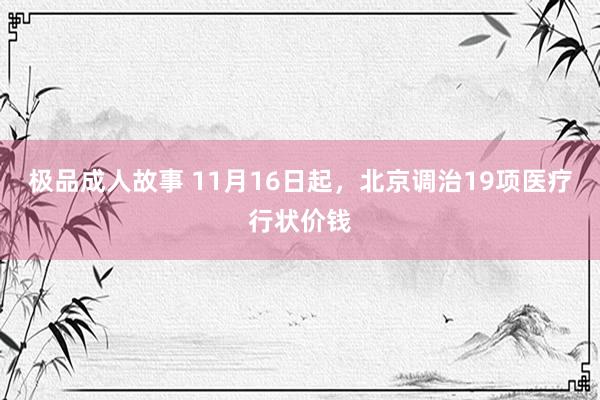 极品成人故事 11月16日起，北京调治19项医疗行状价钱